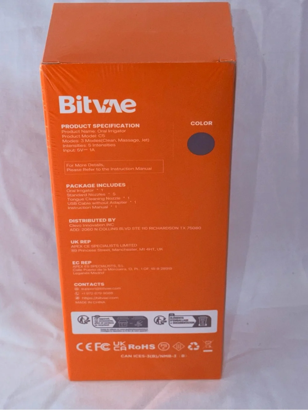 Bitvae C5 Cordless Water Flosser Oral Irrigator Dental Teeth Cleaner White